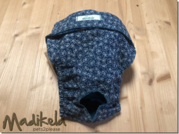 Preview: Läufigkeitshose, Schutzhose - Blumen petrol Preview: Läufigkeitshose, Schutzhose - Blumen petrol