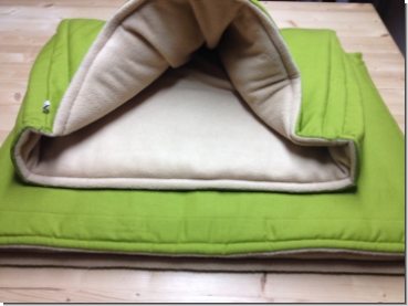Preview: Kuschelschlafsack - Canvas Baumwollstoff Kiwi grün Preview: Kuschelschlafsack - Canvas Baumwollstoff Kiwi grün