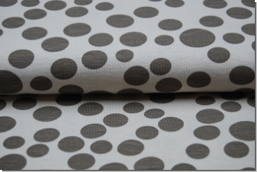 Preview: Kuschelschlafsack - Jersey Baumwollstoff beige mit khaki Punkten Preview: Kuschelschlafsack - Jersey Baumwollstoff beige mit khaki Punkten