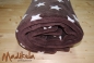 Preview: Kuschelfleecedecke Sterne braun / creme