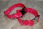 Preview: Halsband Blumen rot/rosa