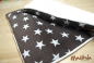 Preview: Kuschelfleecedecke Sterne braun / creme