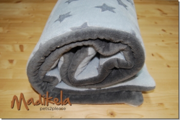 Preview: Kuschelfleecedecke Sterne grau