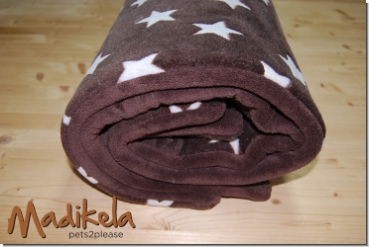 Kuschelfleecedecke Sterne braun / creme