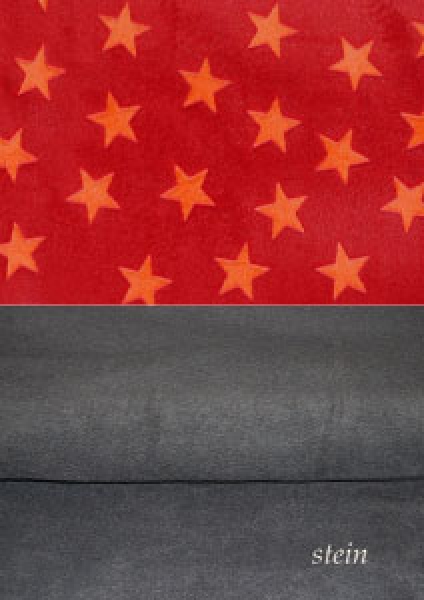 Kuschelschlafsack - Design Sterne rot / orange