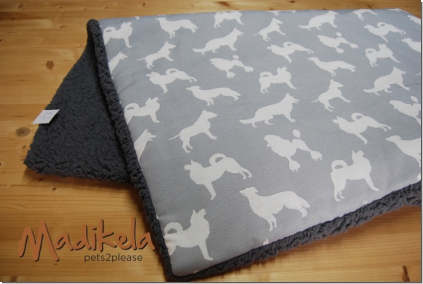 Kuscheldecke - Hunde hellgrau