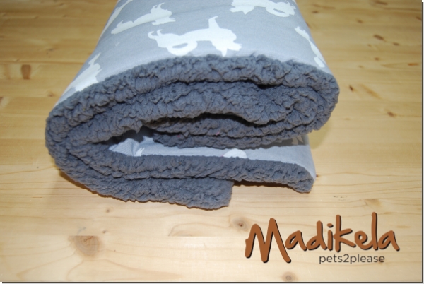 Kuscheldecke - Hunde hellgrau