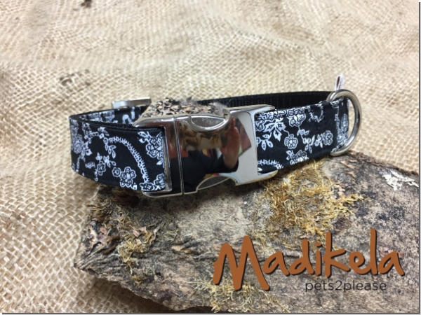 Halsband Ranken schwarz/weiß