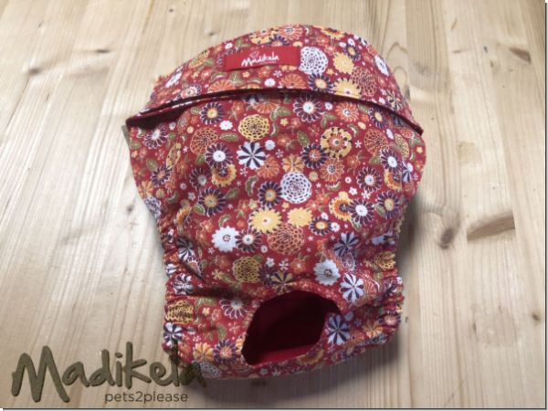 Läufigkeitshose - Blümchen rot - Kopie - Kopie