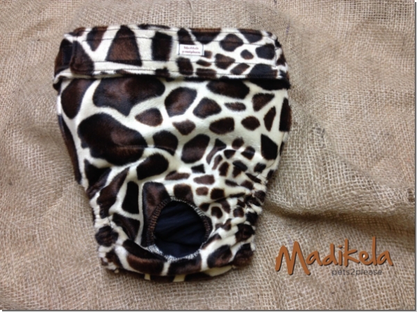 Läufigkeitshose - Tierfell Giraffe klein